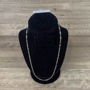 Nordstron Rack Necklace Gold Tone Cubic Zirconia Mask Chain Rhinestone